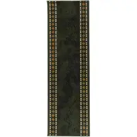 vidaXL - Lopers - Tapijt - FLORNES - Geweven - Groen - Diamanten - 100 - x - 300 - cm - PP