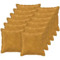 vidaXL Kussensloop 12 st HOUTEN Geel 50 x 50 cm Microfiber Fleece