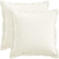 vidaXL Kussensloop 2 st HOUTEN Wit 50 x 50 cm Faux Linnen