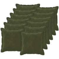vidaXL Kussensloop 12 st HOUTEN Groen 50 x 50 cm Microfiber Fleece