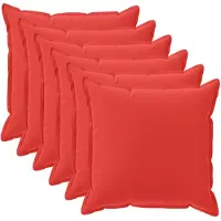 vidaXL Kussen met kussen HOUTEN 6 st Rood Polyester