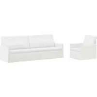 vidaXL Bankstel 2 pcs Wit Stof