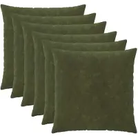 vidaXL Kussensloop 6 st HEERLEN Groen 55 x 55 cm Microfiber Fleece