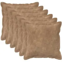 vidaXL Kussen met kussen HOUTEN 6 st Taupe Microfiber Fleece
