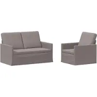 vidaXL Bankstel 2 pcs Taupe Stof