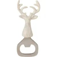 J-Line flesopener hert - aluminium - gebroken wit