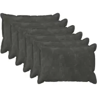 vidaXL Kussensloop 6 st HOUTEN Antracietkleurig 50 x 75 cm