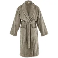 Tiseco Home Studio - Badjas DELUX - 100% katoen - 370 g/m² - badstof - unisex- riem en zakken - L/XL - donker taupe