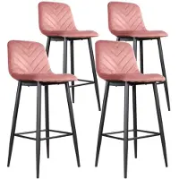 DS4U - - Gaby barkruk 75 cm - Set van 4 - Roze - Velvet