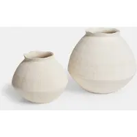 Loberon Vaas set van 2 Torovina crème