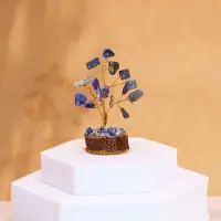 Ancient Wisdom Mini Gemstone Trees On Wood Base - Sodalite (15 stones)