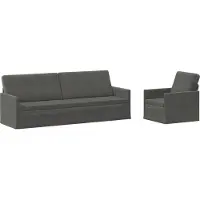 vidaXL - Bankstel - 2 - pcs - Donkergrijs - Corduroy - stof