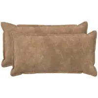 vidaXL Kussensloop 2 st HOUTEN Taupe 40 x 80 cm Microfiber Fleece