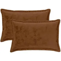 vidaXL Kussensloop 2 st HOUTEN Lichtbruin 50 x 80 cm Flanel