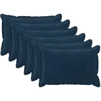 vidaXL Kussensloop 6 st HOUTEN Blauw 50 x 80 cm Microfiber Fleece