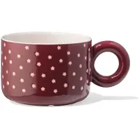 HEMA Mok ⌀10x7.2cm Sterretjes (bordeauxrood)