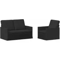 vidaXL - Bankstel - 2 - pcs - Zwart - Stof