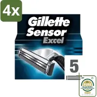 Gillette - Sensor Excel - Comfortabele scheerbeurt - 5 Navulscheermesjes - Voordeelverpakking - 4 stuks - Sensor excel - sensor excel