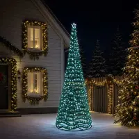 vidaXL Led-tinselkerstboom met voet EKENAS 400 cm 588 LED's Koel wit