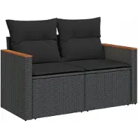 VMP Moderne Loungeset Tuinbank - Zwart Polyrattan