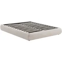 Vente-unique Bedbodem met opbergruimte 180 x 200 cm in gestructureerde stof - Ecru - van YSMÉE - LELINA