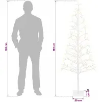 vidaXL - LED-kerstboom - met - lichtsnoer - Wit - 20 - x - 20 - x - 180 cm - Staal