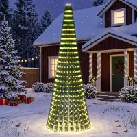 vidaXL - LED - kerstboom - 270 - cm - 648 - LED's - Warmwit - Staal - Groen