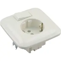 Busch-Jaeger Reflex Inbouw basiselement combinatie wandcontactdoos (wcd) RA 1-voudig + wisselschakelaar polar wit