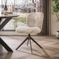 Hoyz Collection - Eetkamerstoel Mello - Beige - 60x48x84 cm - Set van 2