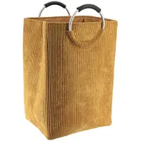 Tendance Opvouwbare wasmand van corduroy, 55 liter, mosterdkleurig