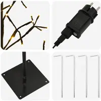 vidaXL - LED-kerstboom - met - lichtsnoer - Zwart - 18 - x - 18 - x - 120 cm - Staal