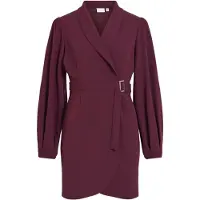 Vila Jurk Viclua L/s Belted Wrap Short Dress/ 14123070 Port Royale Dames Maat - M