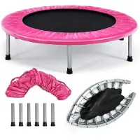 KOMFOTTEU pvouwbare trampoline - diameter 97 cm, kindertrampoline inklapbaar - tot 150 kg belastbaar - fitness trampoline met antislip voeten - tuintrampoline voor kinderen, binnen