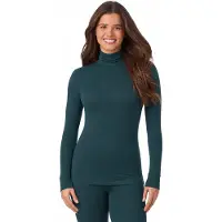 AWR Fashionable Dames Thermo Shirt / Col Trui / Turtleneck Shirt | Warmte Fleece Trui / Warmhoudende Shirt | Groen - M/L