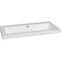 Lambini Designs Como wastafel mineraalmarmer 100cm met 2 kraangaten wit glans