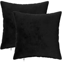 vidaXL - Kussensloop - 2 - pcs - HEERLEN - Zwart - 30 - x - 30 - cm - Flanel