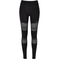 Urban Classics Dames/Dames Legging met Gehaakte Kanten Inslag (Zwart)