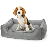 Merkloos Wasbare Orthopedische Hondenbed voor Grote en Kleine Honden, 90 x 65 x 21 cm, Grijs