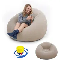 Merkloos Opblaasbare Air Sofa met Pomp, Flexibel en Duurzaam