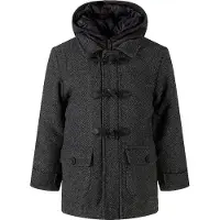 MINOTI Effen Tweed capuchonjas voor jongens (Grijs)