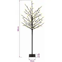 vidaXL - Led-bollen - kerstboom - Zwart - 18 - x - 18 - x - 120 cm - Staal - 150 - LED's