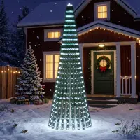 vidaXL - LED - kerstboom - 270 - cm - 648 - LED's - Koel - wit - Staal - Groen