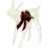 vidaXL Eland kerstdecoratie 2 st Wit 120 x 27 x 105 cm Acryl 240 LED's