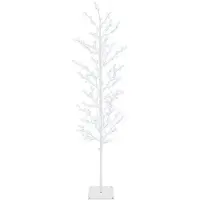 vidaXL - Micro - berken - kerstboom - Wit - 20 - x - 20 - x - 180 cm - Staal - 459 - LED's