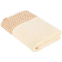 Tendance Serviette de bain 90 x 150 cm 100 % coton façon vichy ivoire