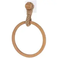 Tendance Porte-serviettes arrondi en bambou et lanière corde à coller naturel