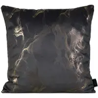 Eurofirany Naira Sierkussenhoes Zwart Goud 45x45 cm - Luxe Velours