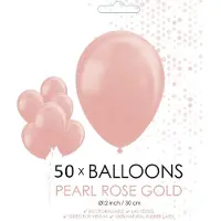 Wefiesta 50 Pearl rosé goud ballonnen 30 cm.
