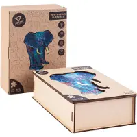 Cilgro Houten Puzzel Olifant – 244 Unieke Puzzelstukjes – A3 Formaat Grote Houten Legpuzzel – Dieren Puzzelspel – Uitdagend Denkspel – Inclusief Opbergetui –