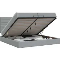 vidaXL Ottoman bed met matras Lichtgrijs 200 x 200 cm Stof
